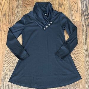 Black cowl neck shirt- hip length